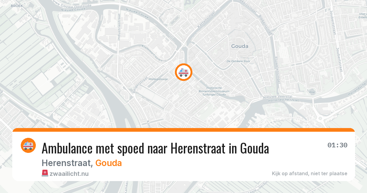 Ambulance met spoed naar Herenstraat in Gouda — 28 mrt 2026