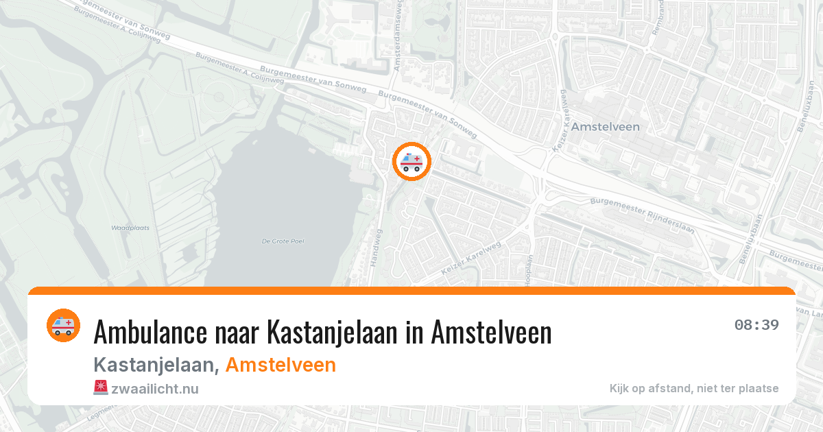Ambulance naar Kastanjelaan in Amstelveen — 22 jul 2026