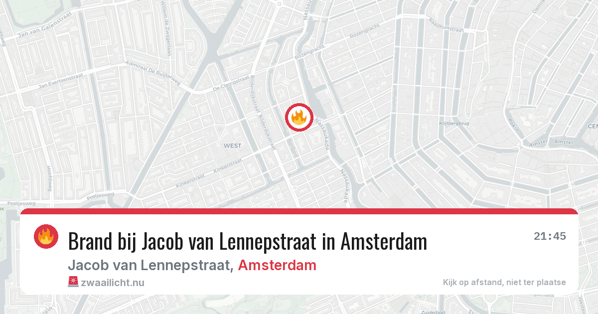 Brand bij Jacob van Lennepstraat in Amsterdam — 10 jul 2026