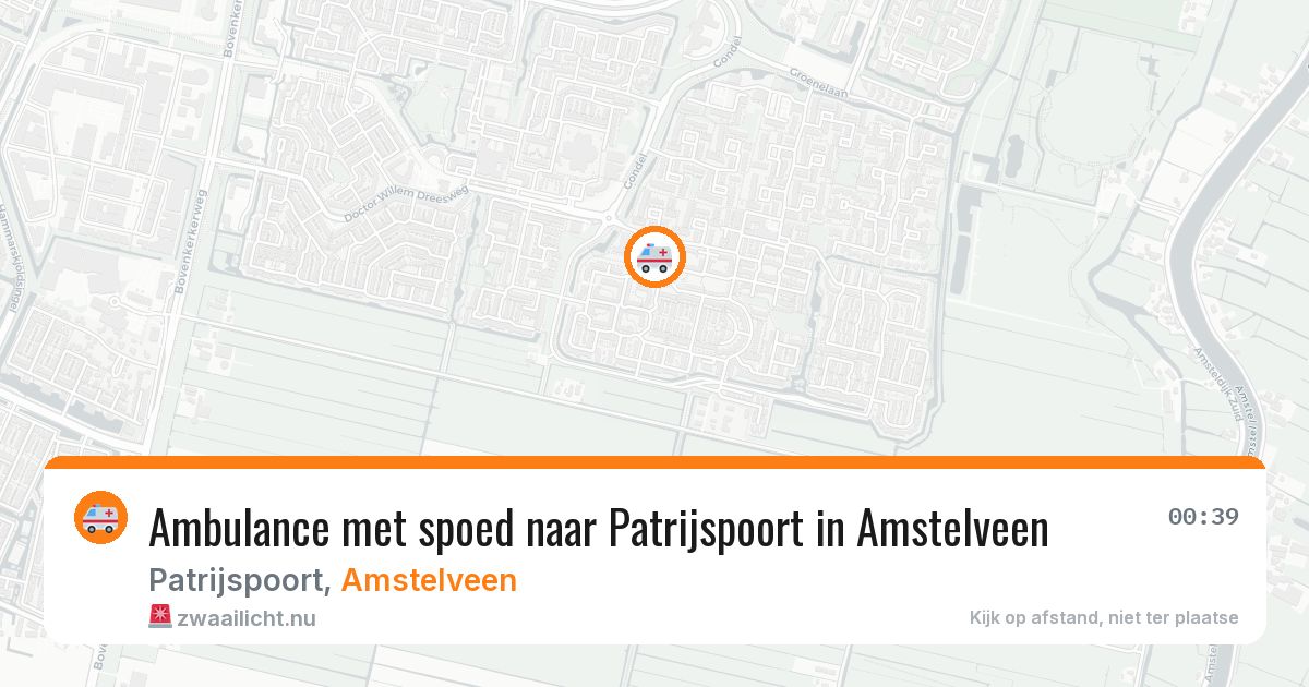 Ambulance met spoed naar Patrijspoort in Amstelveen — 17 apr 2026