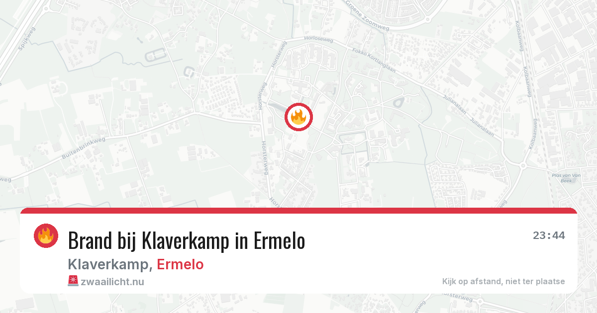Brand bij Klaverkamp in Ermelo — 25 mei 2026