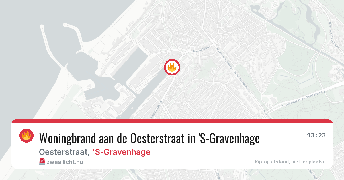 Woningbrand aan de Oesterstraat in 'S-Gravenhage — 13 jul 2026
