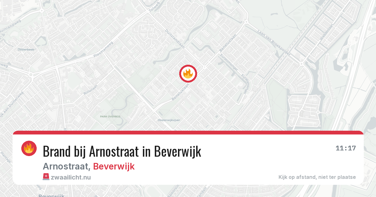 Brand bij Arnostraat in Beverwijk — 17 jul 2026