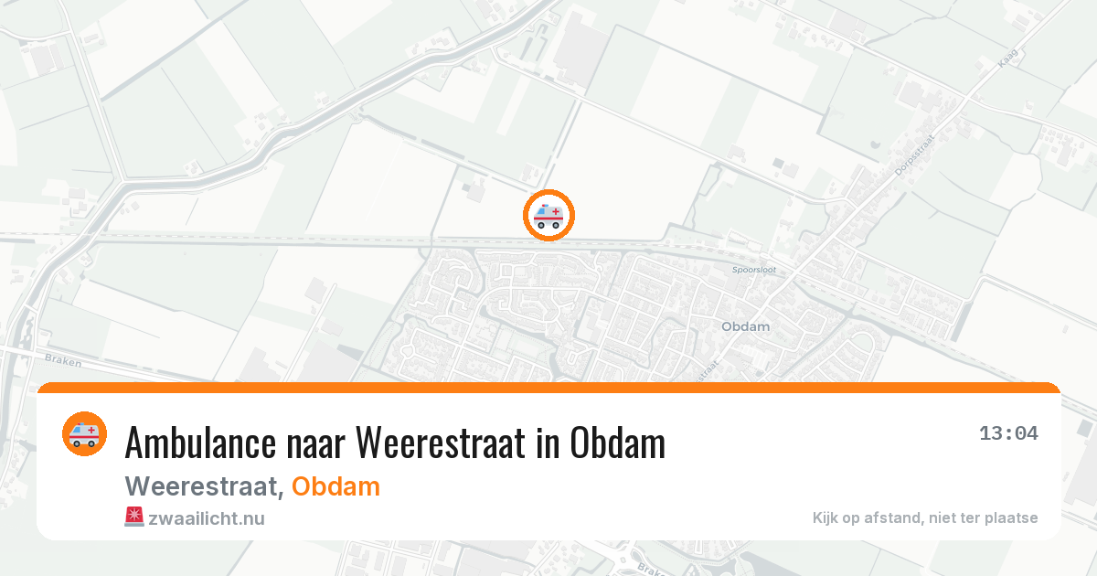 Ambulance naar Weerestraat in Obdam — 18 jul 2026