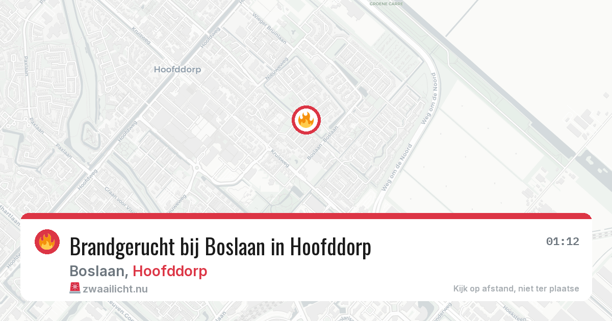 Brandgerucht bij Boslaan in Hoofddorp — 16 jul 2026