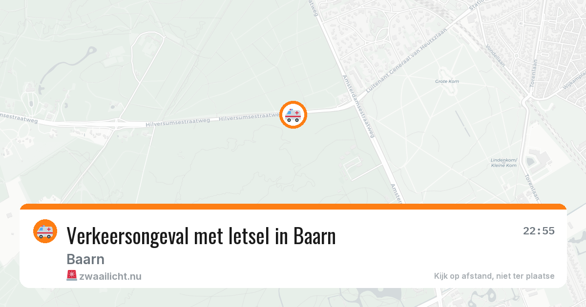 Verkeersongeval met letsel in Baarn — 20 mrt 2026