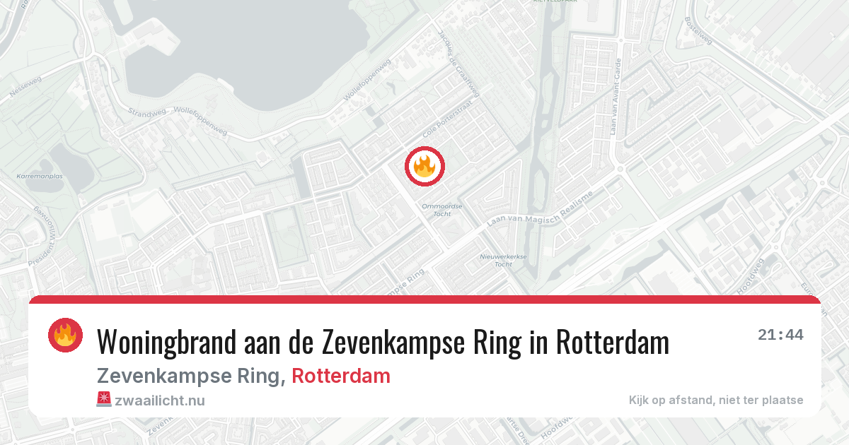 Woningbrand aan de Zevenkampse Ring in Rotterdam — 2 jun 2026