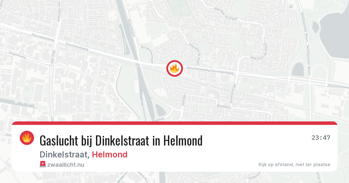 Gaslucht bij Dinkelstraat in Helmond — 28 mei 2026