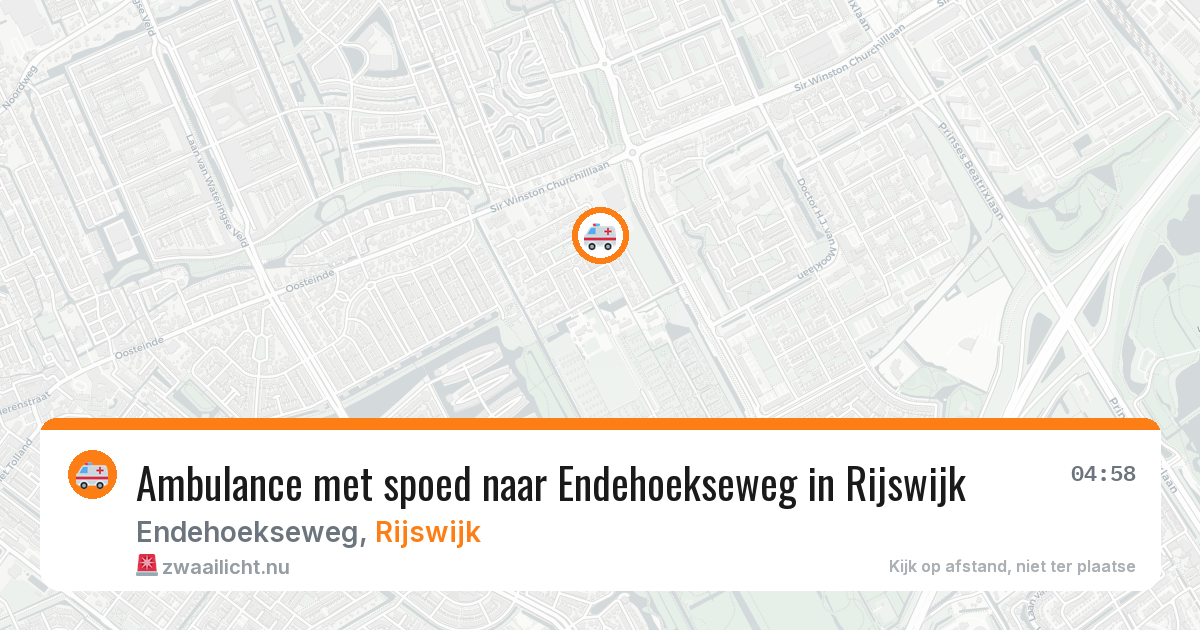Ambulance met spoed naar Endehoekseweg in Rijswijk — 19 jul 2026
