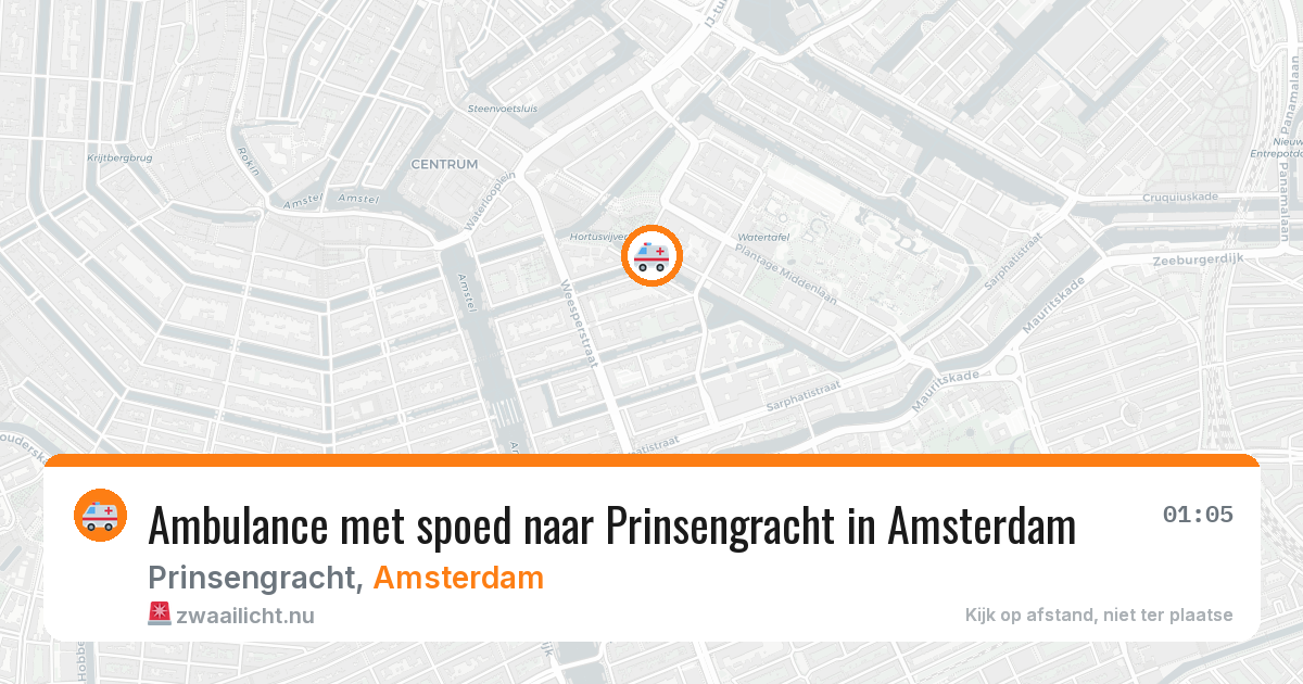 Ambulance met spoed naar Prinsengracht in Amsterdam — 23 mrt 2026