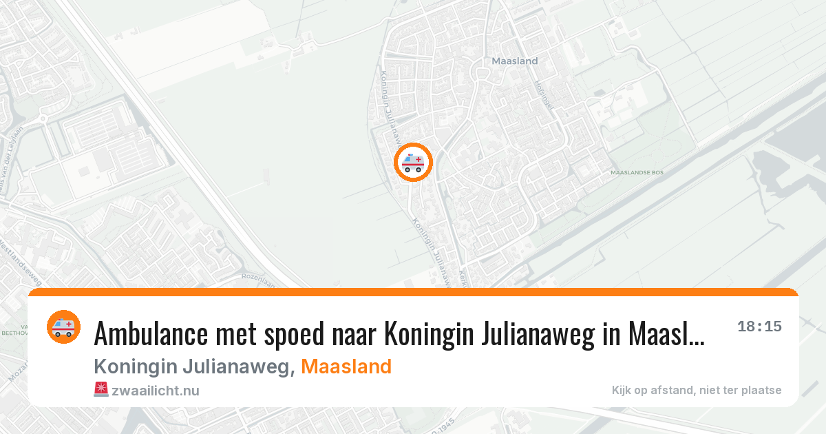 Ambulance met spoed naar Koningin Julianaweg in Maasland — 18 jul 2026