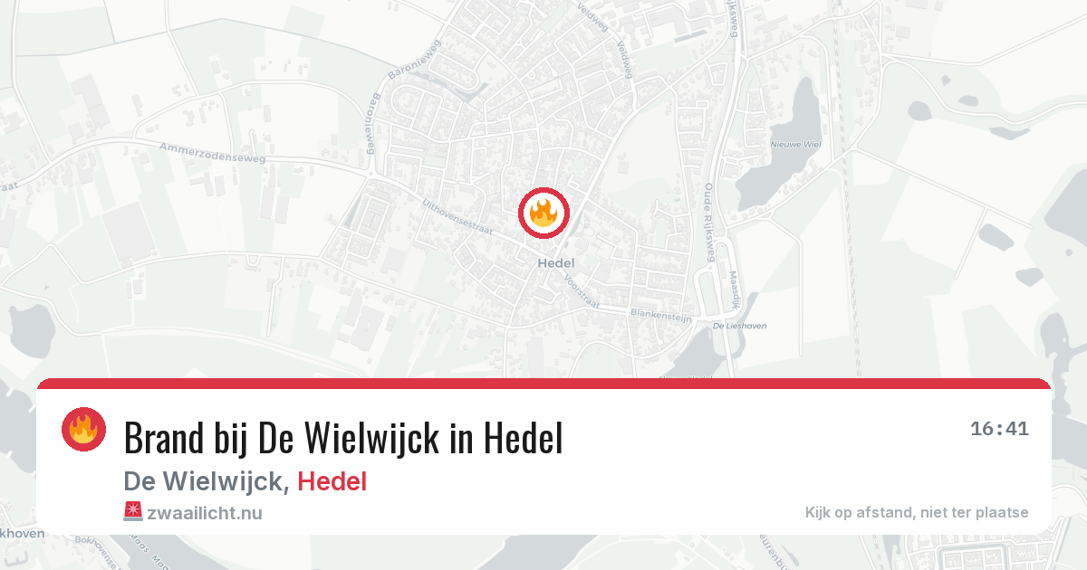 Brand bij De Wielwijck in Hedel — 9 jul 2026