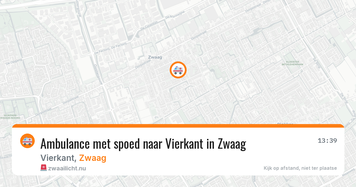 Ambulance met spoed naar Vierkant in Zwaag — 26 mrt 2026