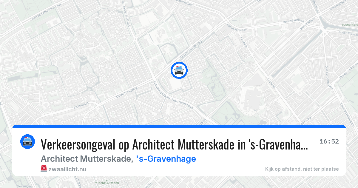Verkeersongeval op Architect Mutterskade in 's-Gravenhage — 18 jul 2026