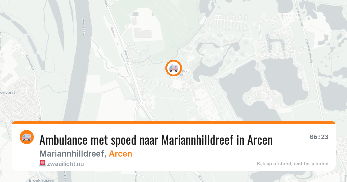 Ambulance met spoed naar Mariannhilldreef in Arcen — 23 jul 2026