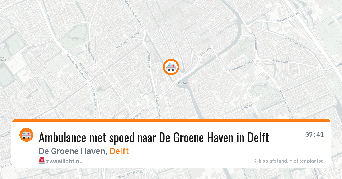 Ambulance met spoed naar De Groene Haven in Delft — 7 apr 2026