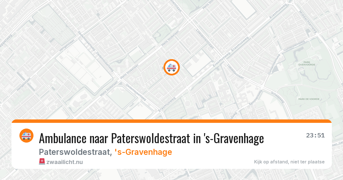 Ambulance naar Paterswoldestraat in 's-Gravenhage — 10 jul 2026