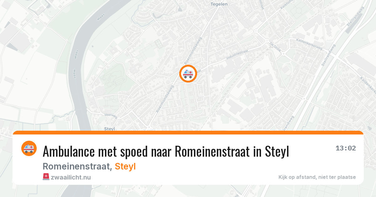 Ambulance met spoed naar Romeinenstraat in Steyl — 20 jul 2026