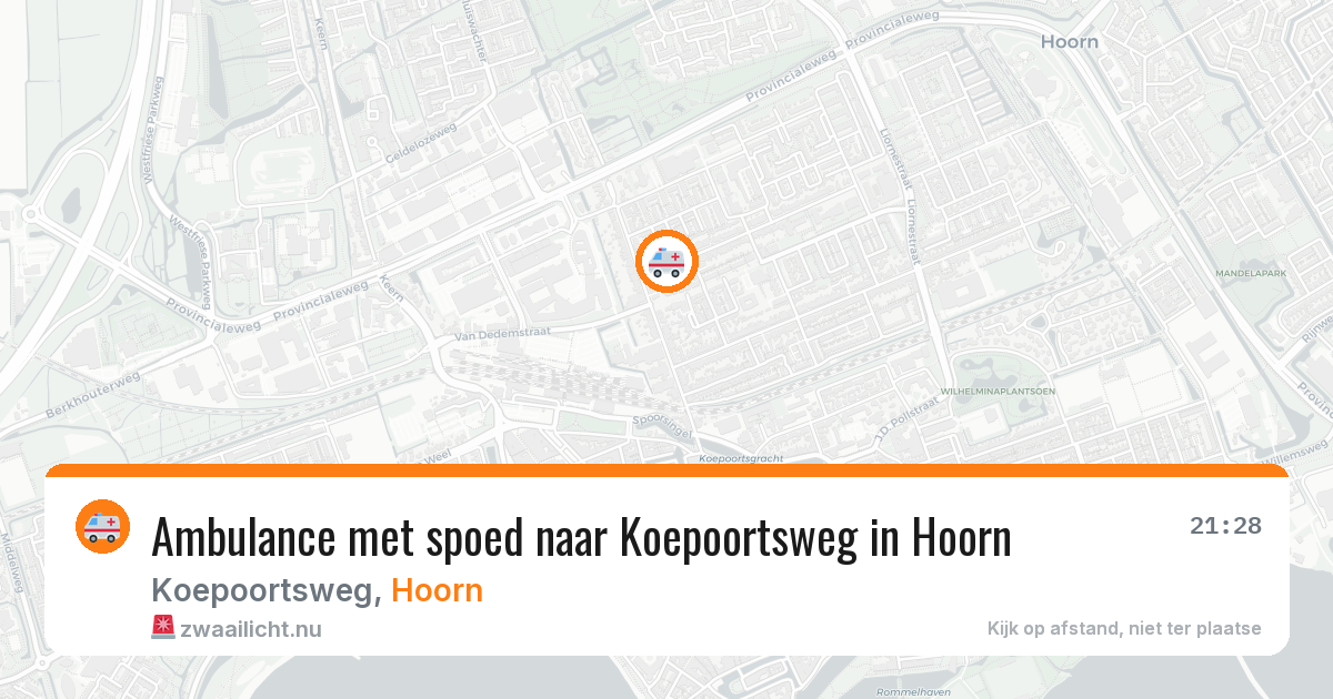 Ambulance met spoed naar Koepoortsweg in Hoorn — 9 jul 2026
