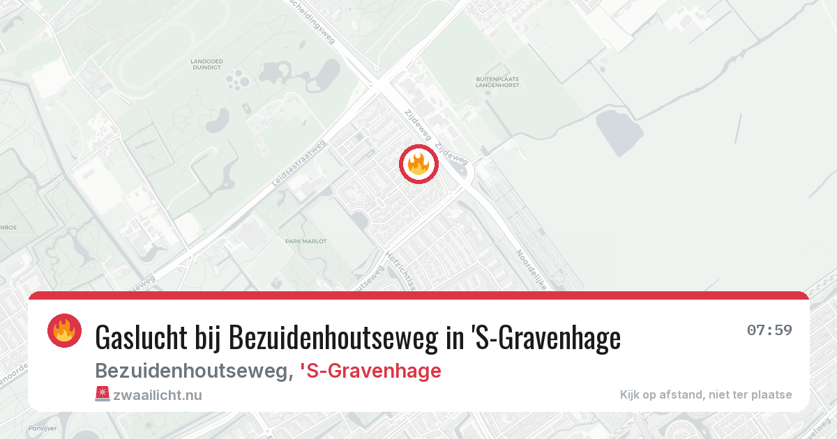 Gaslucht bij Bezuidenhoutseweg in 'S-Gravenhage — 7 mei 2026