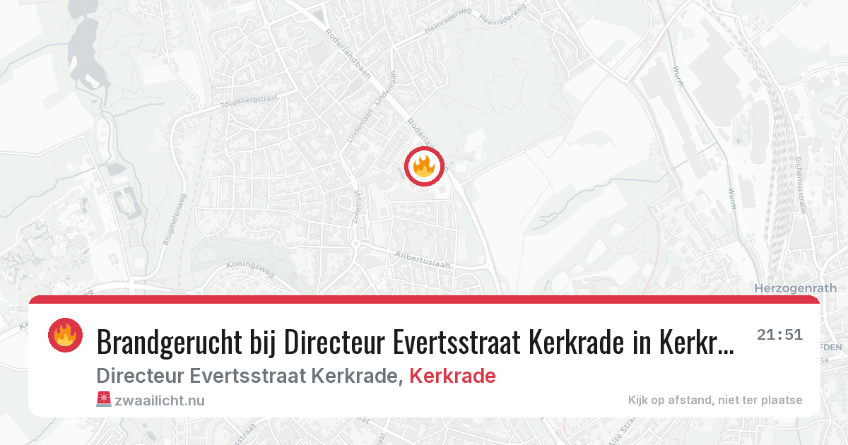 Brandgerucht bij Directeur Evertsstraat Kerkrade in Kerkrade — 6 apr 2026