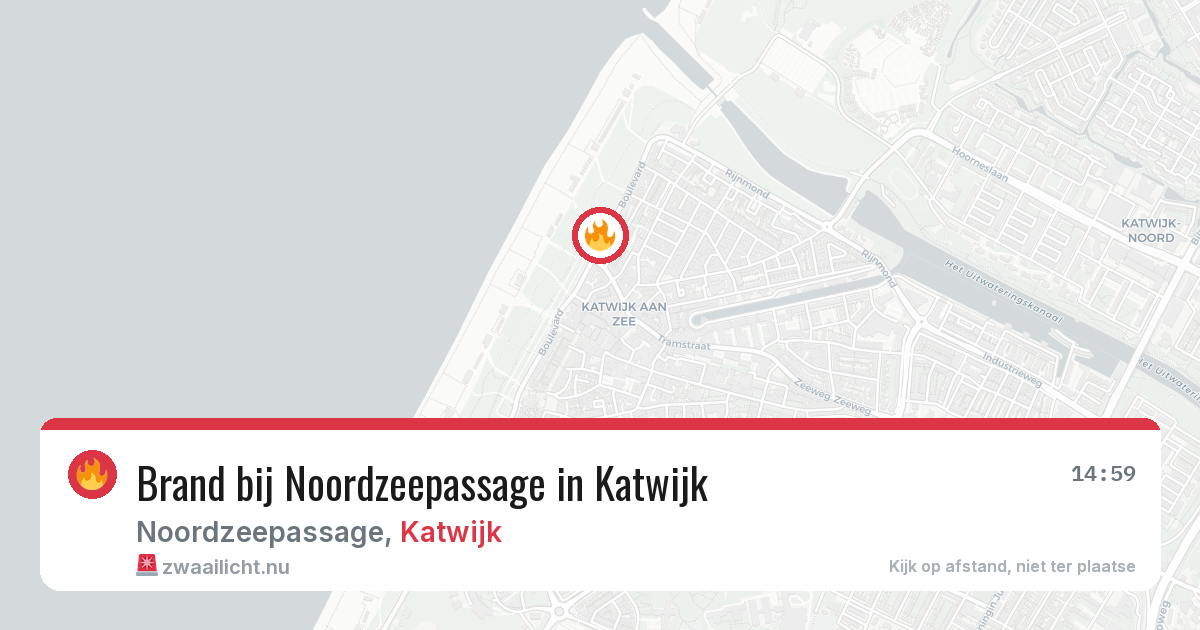 Brand bij Noordzeepassage in Katwijk — 29 mei 2026