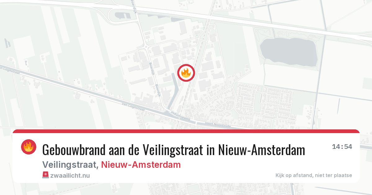 Gebouwbrand aan de Veilingstraat in Nieuw-Amsterdam — 25 feb 2026