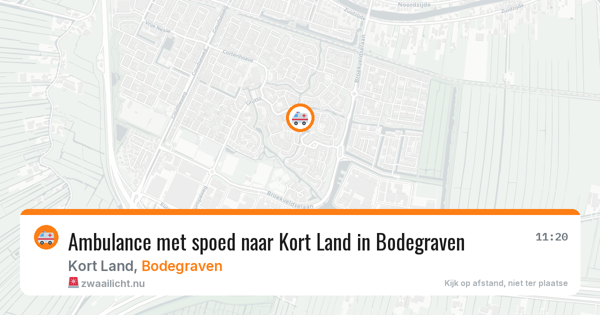 Ambulance met spoed naar Kort Land in Bodegraven — 26 apr 2026
