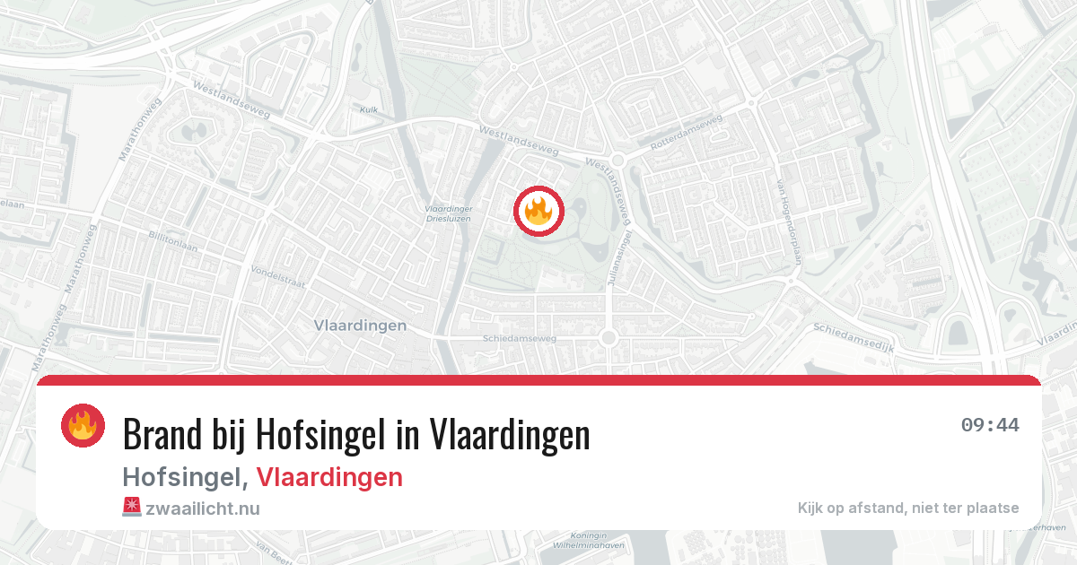 Brand bij Hofsingel in Vlaardingen — 10 apr 2026