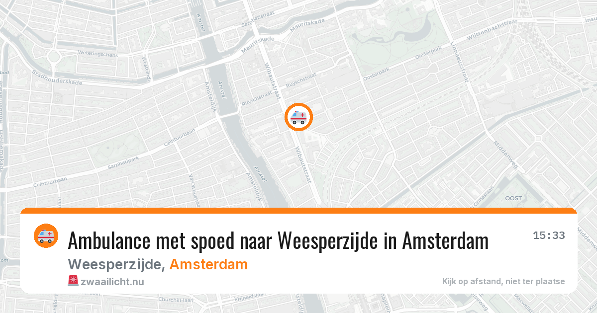 Ambulance met spoed naar Weesperzijde in Amsterdam — 10 jul 2026