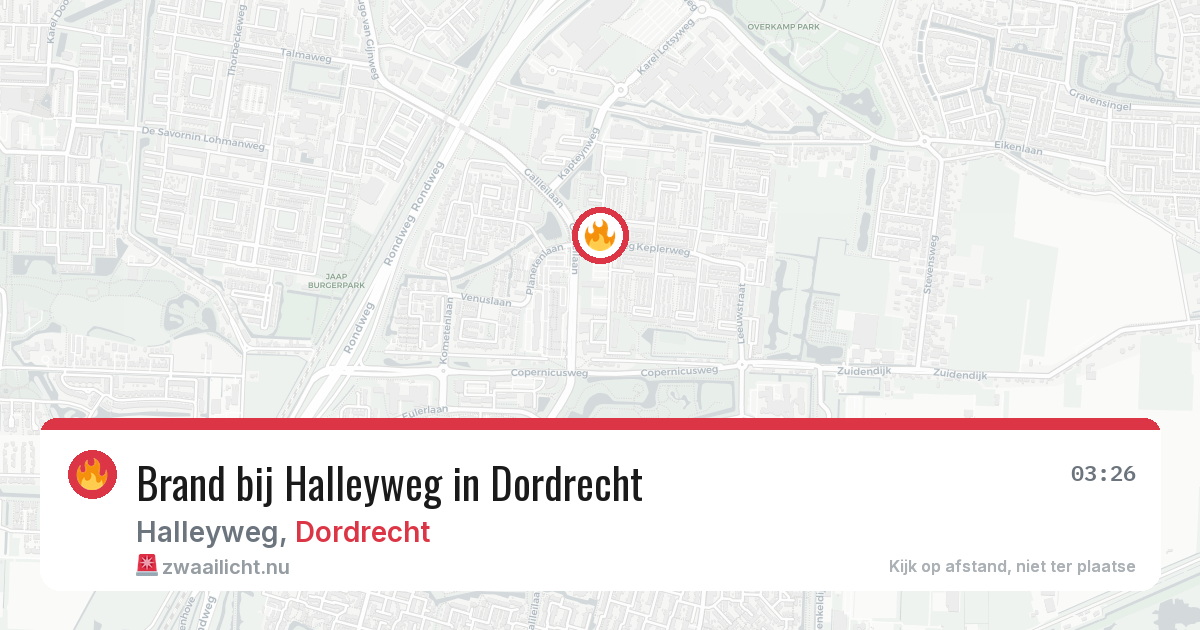 Brand bij Halleyweg in Dordrecht — 26 apr 2026