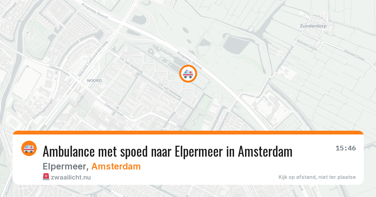 Ambulance met spoed naar Elpermeer in Amsterdam — 25 jul 2026