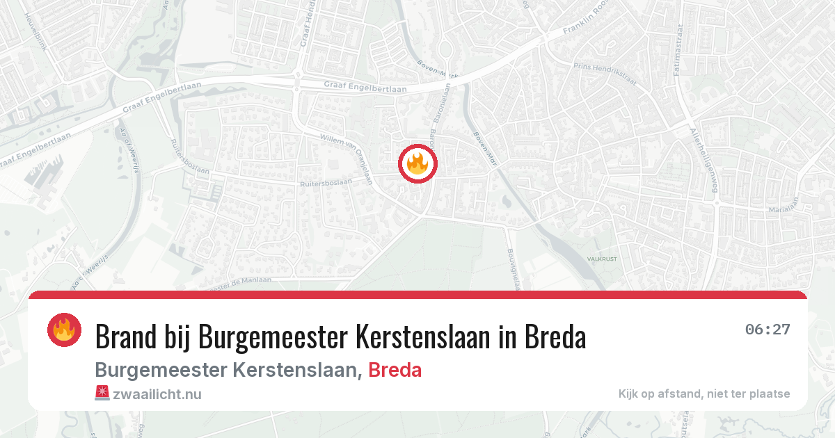 Brand bij Burgemeester Kerstenslaan in Breda — 30 mrt 2026