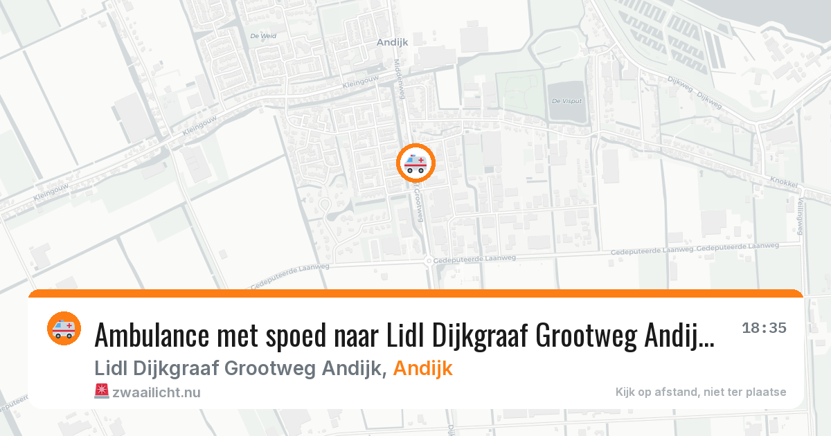 Ambulance met spoed naar Lidl Dijkgraaf Grootweg Andijk in Andijk — 23 mei 2026