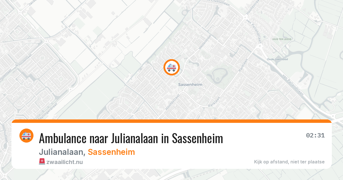 Ambulance naar Julianalaan in Sassenheim — 5 jul 2026