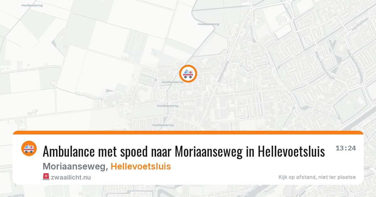 Ambulance met spoed naar Moriaanseweg in Hellevoetsluis — 12 jul 2026