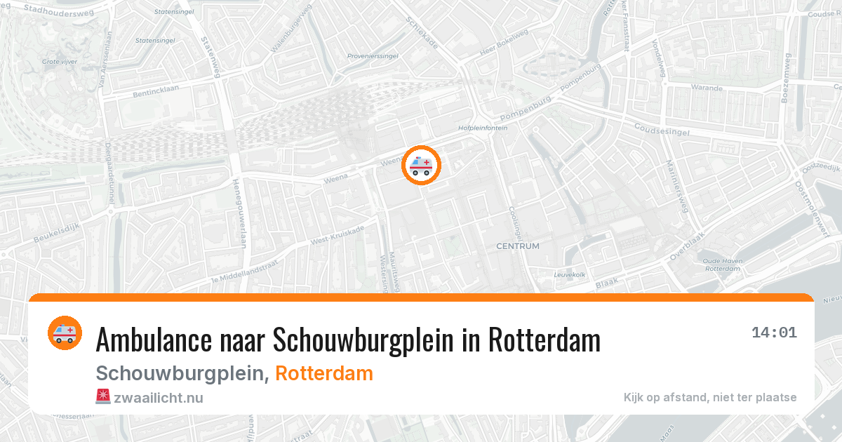 Ambulance naar Schouwburgplein in Rotterdam — 2 jun 2026