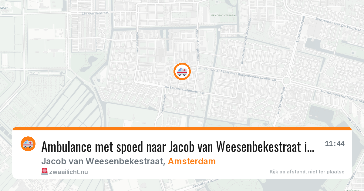 Ambulance met spoed naar Jacob van Weesenbekestraat in Amsterdam — 23 mrt 2026