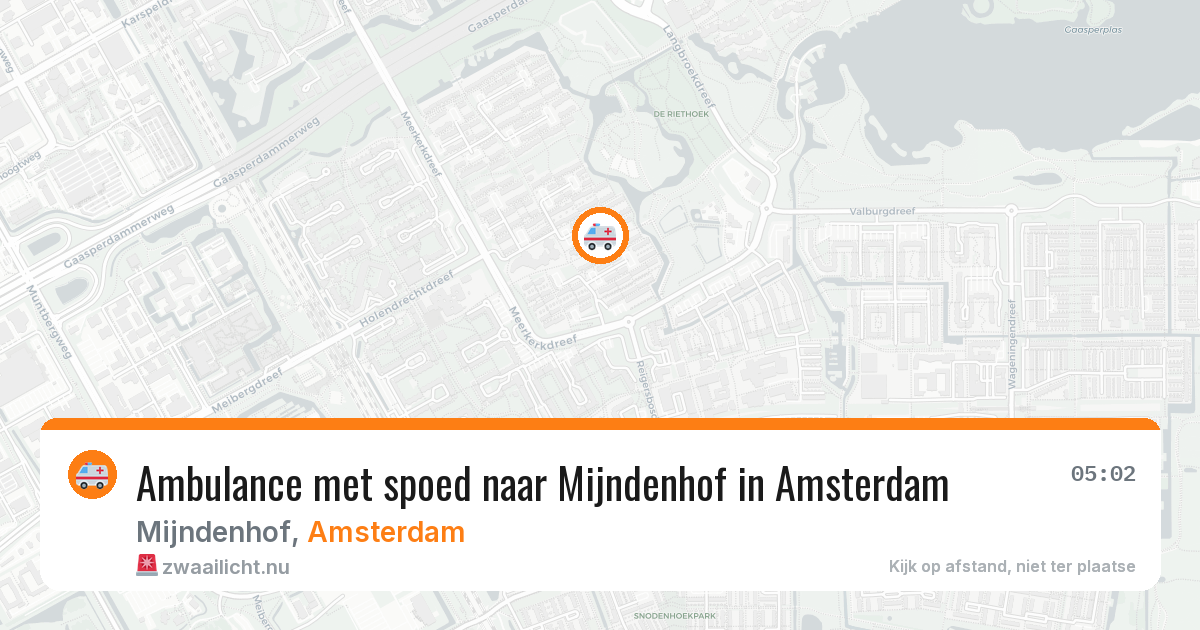 Ambulance met spoed naar Mijndenhof in Amsterdam — 15 mei 2026