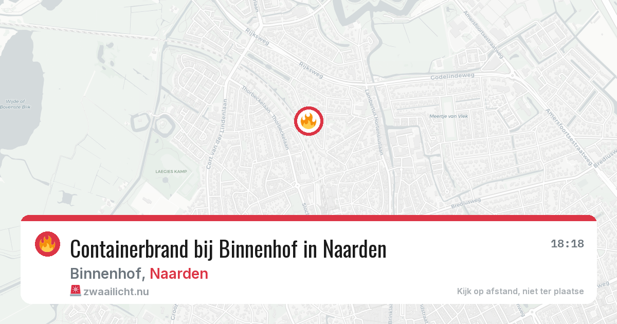 Containerbrand bij Binnenhof in Naarden — 11 jul 2026