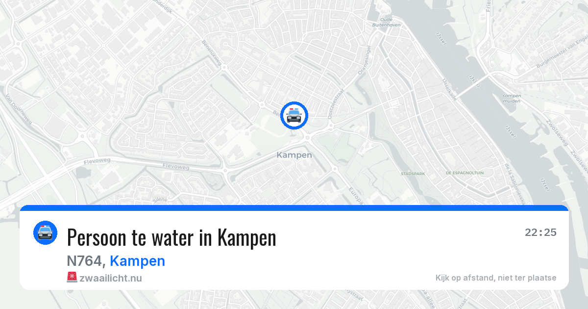 Persoon te water in Kampen — 20 jul 2026