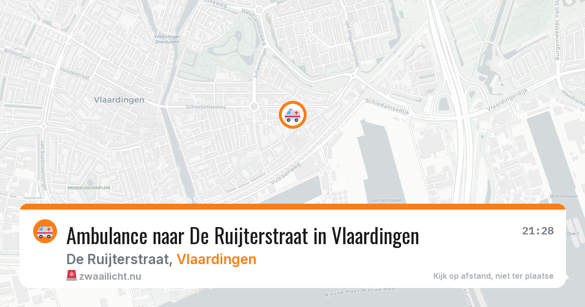 Ambulance naar De Ruijterstraat in Vlaardingen — 19 jul 2026