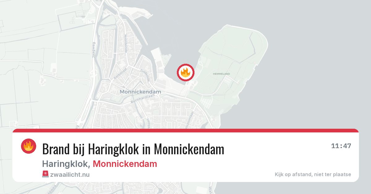 Brand bij Haringklok in Monnickendam — 30 mrt 2026