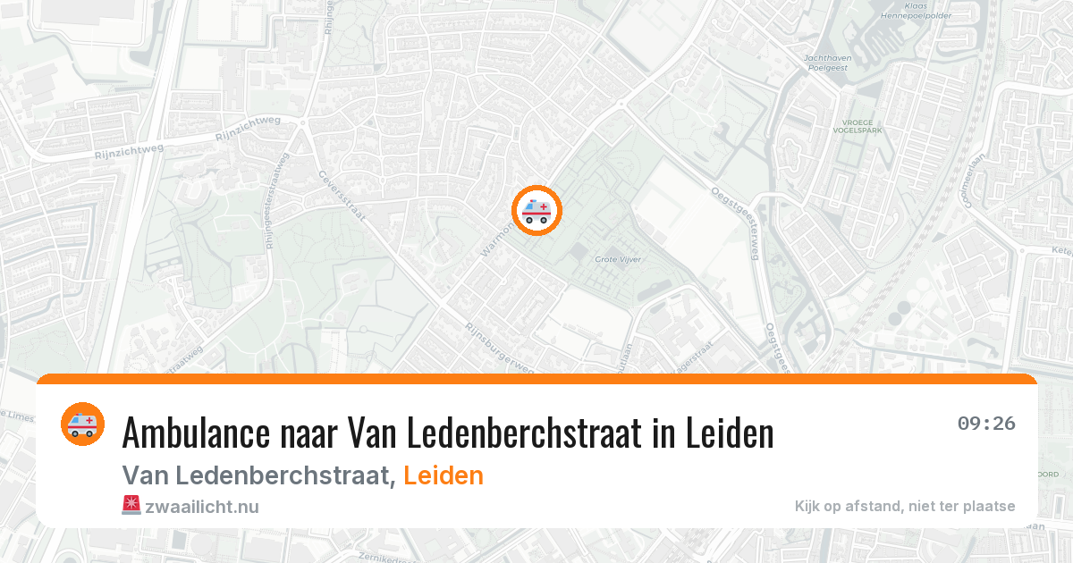 Ambulance naar Van Ledenberchstraat in Leiden — 24 jul 2026