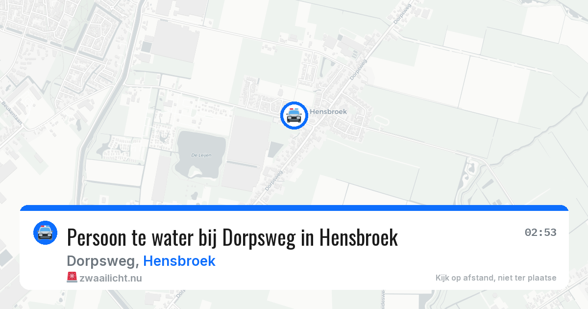 Persoon te water bij Dorpsweg in Hensbroek — 26 mrt 2026