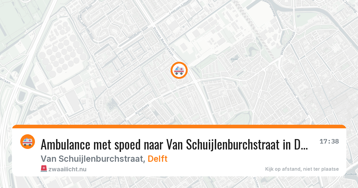 Ambulance met spoed naar Van Schuijlenburchstraat in Delft — 15 mei 2026