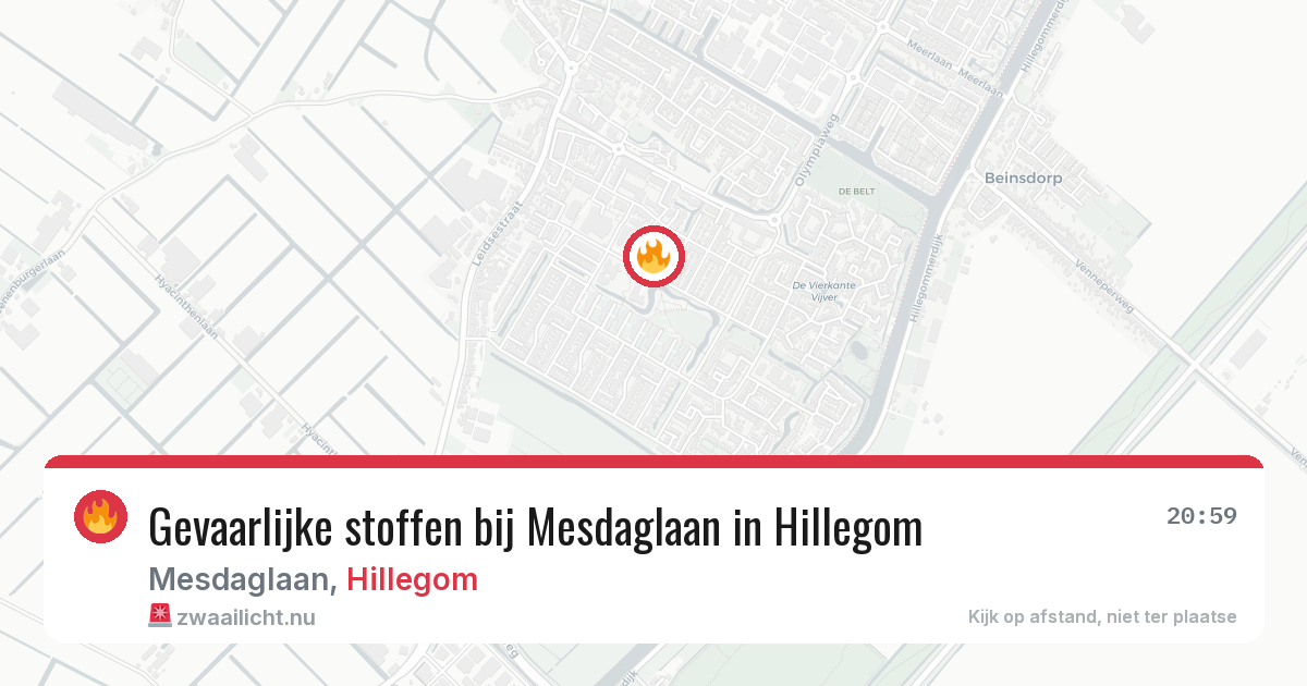 Gevaarlijke stoffen bij Mesdaglaan in Hillegom — 5 mei 2026