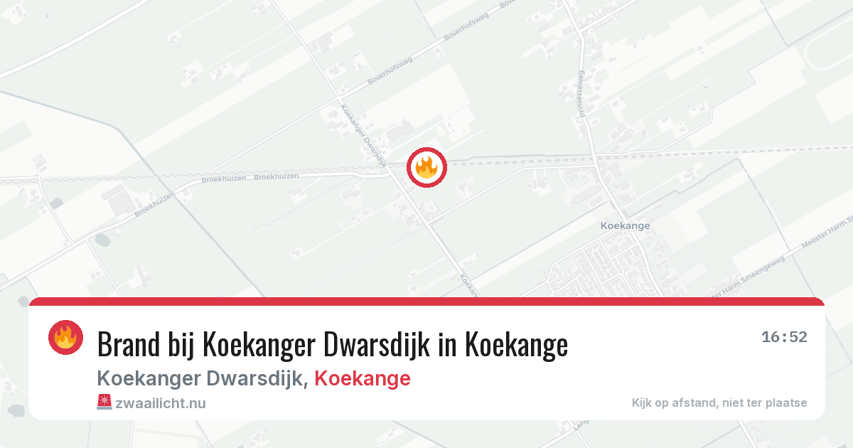 Brand bij Koekanger Dwarsdijk in Koekange — 1 apr 2026