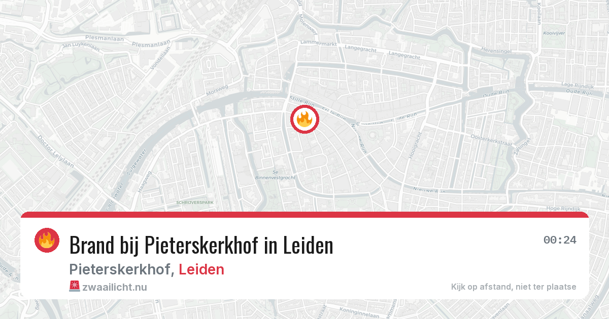 Brand bij Pieterskerkhof in Leiden — 24 jul 2026