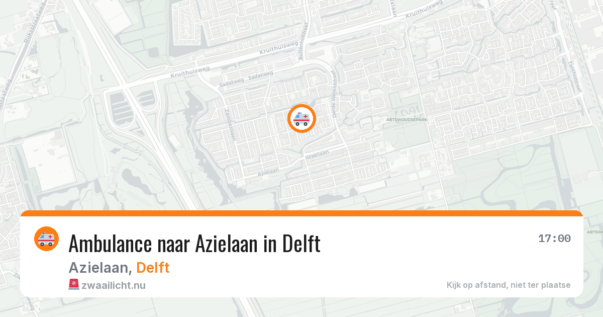 Ambulance naar Azielaan in Delft — 26 jul 2026